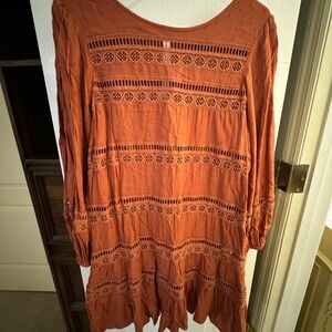 Elegant Orange Lace Dress